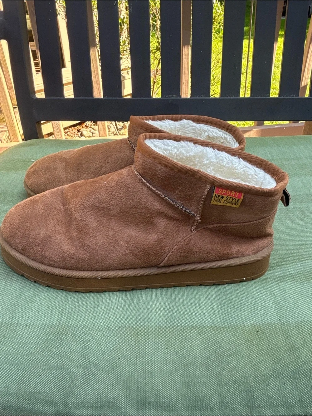 Cozy Brown Faux-Suede Lined Slippers